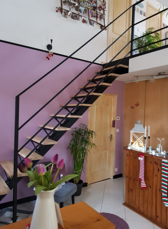 ESCALIER BOIS METAL