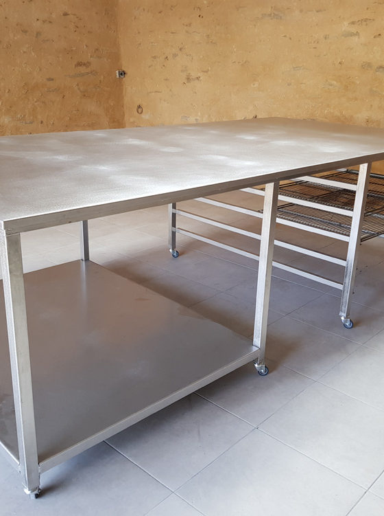 TABLE BOULANGER INOX